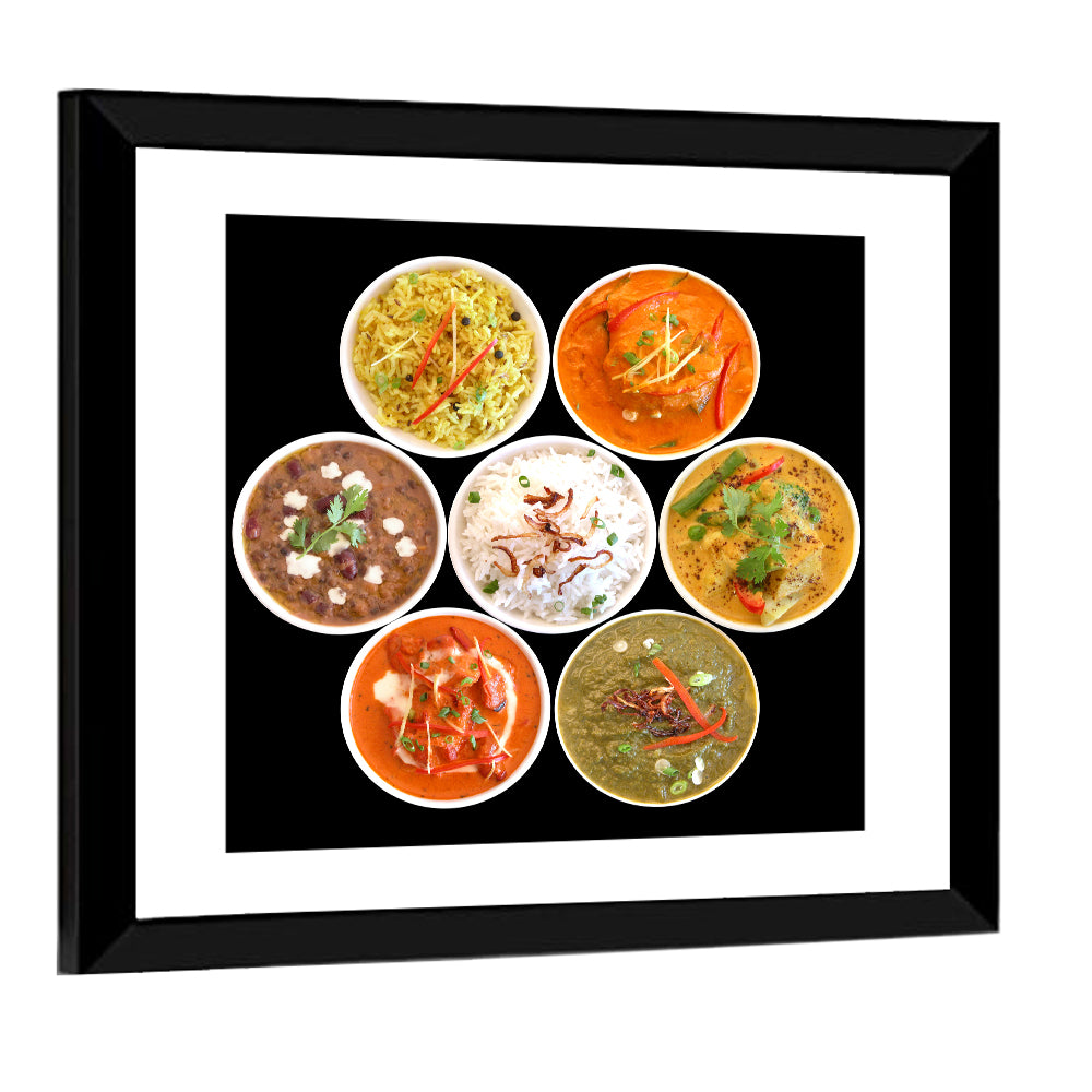 Six Indian Curry Bowls Wall Art