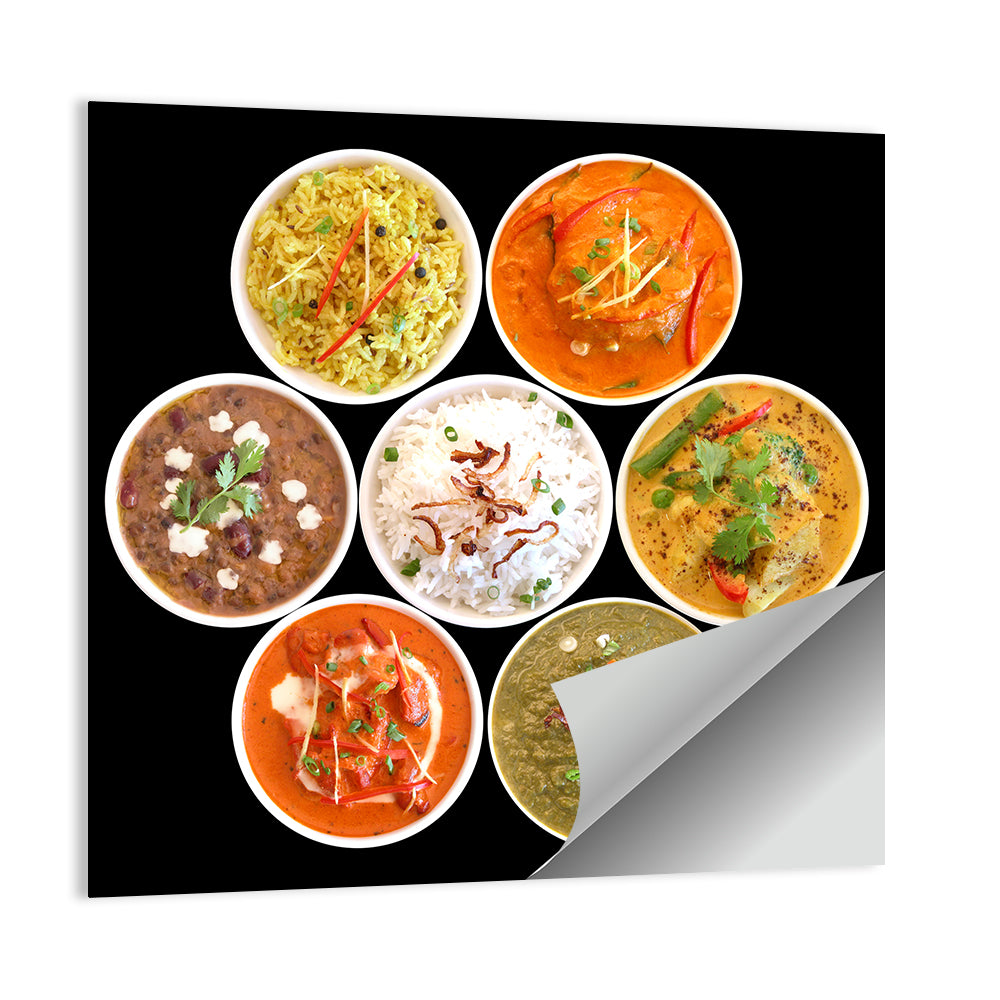 Six Indian Curry Bowls Wall Art
