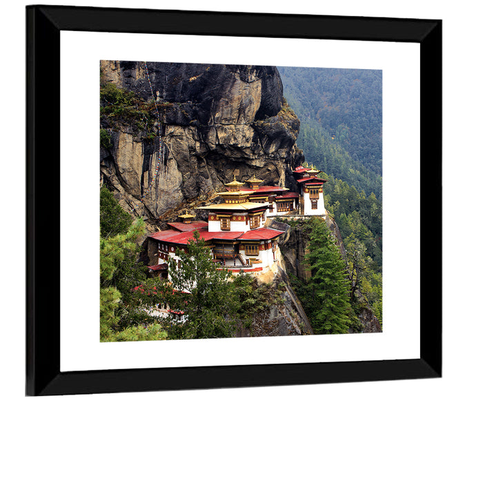 Tiger's Nest Monastery, Paro Bhutan Wall Art as a framed print