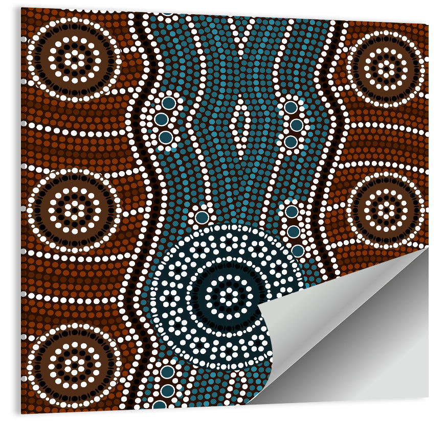 Concentric River Dot Painting Wall Art