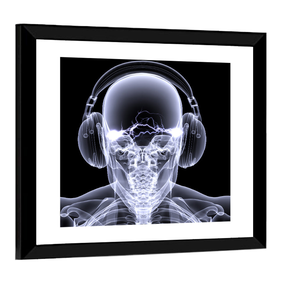 Headphones & Skeleton X-Ray Wall Art