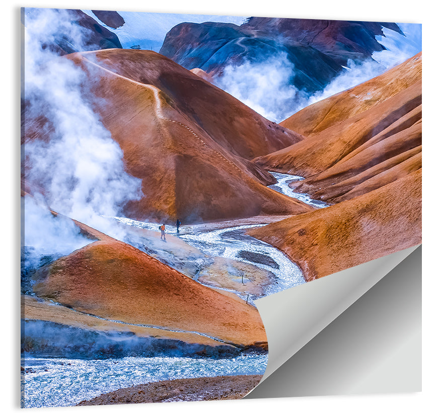 Geothermal Valley with Footbridge Wall Art