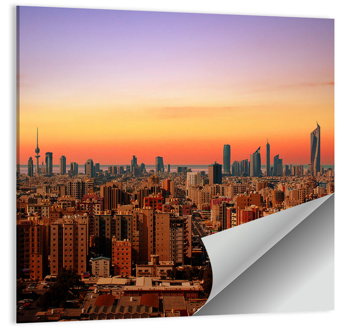 Kuwait City Skyline at Dusk Wall Art as a poster print