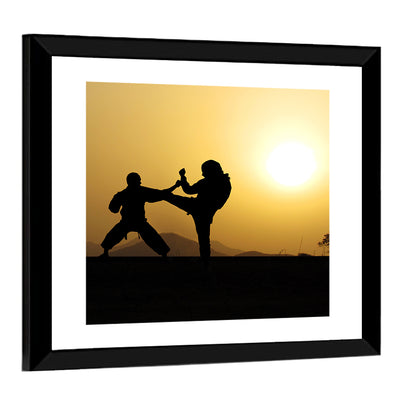 Martial Arts Silhouette Wall Art