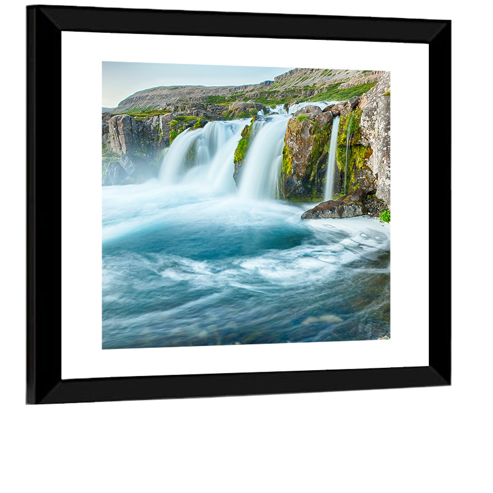 Dynjandi Waterfall Mist and Moss Wall Art