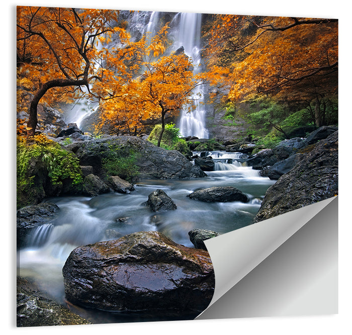 Konglan Autumn Waterfall Wall Art as a poster print