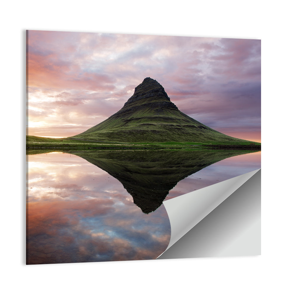Kirkjufell Sunset Reflection Wall Art