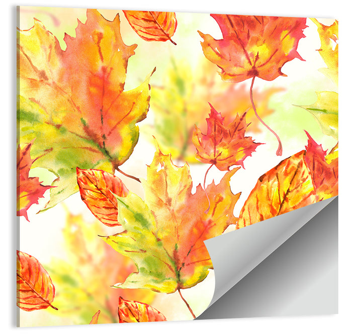 Falling Autumn Leaves Wall Art as a poster print