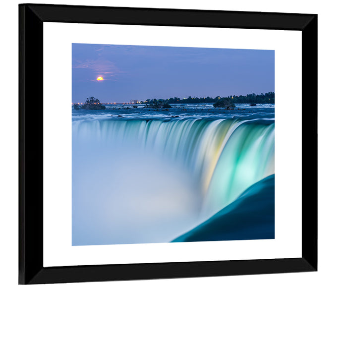 Horseshoe Falls by Moonlight Wall Art as a framed print