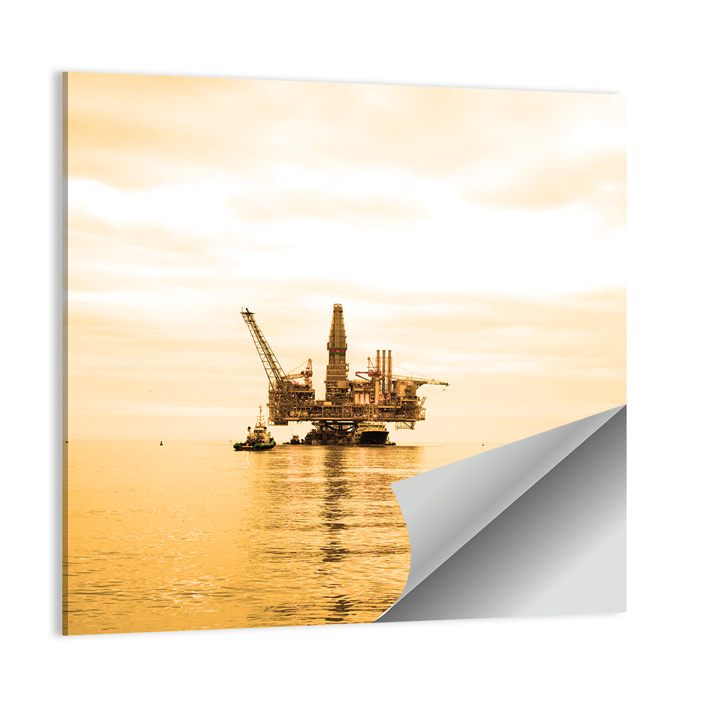 Oil Rig Sunset Wall Art