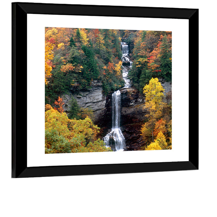 Raven Cliff Waterfall Wall Art as a framed print