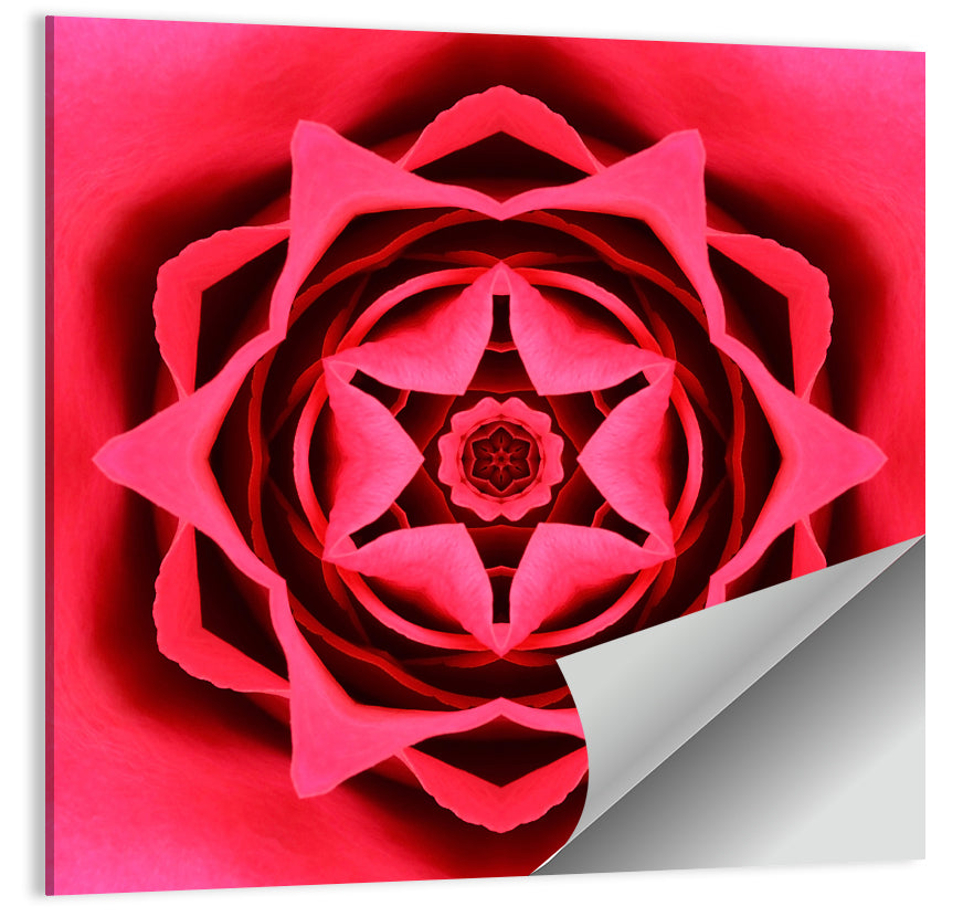 Kaleidoscopic Rose Petal Mandala Wall Art