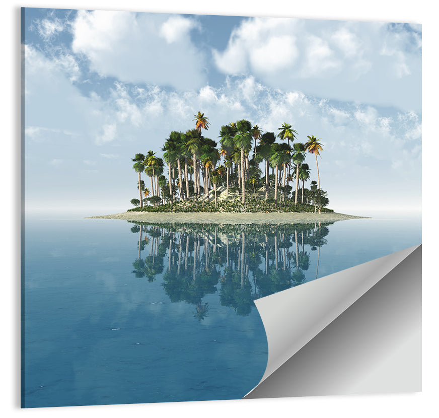 Tropical Island Mirror Reflection Wall Art