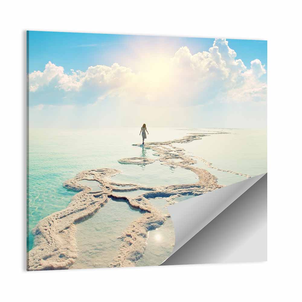 Dead Sea Salt Flats Wall Art, poster print, square