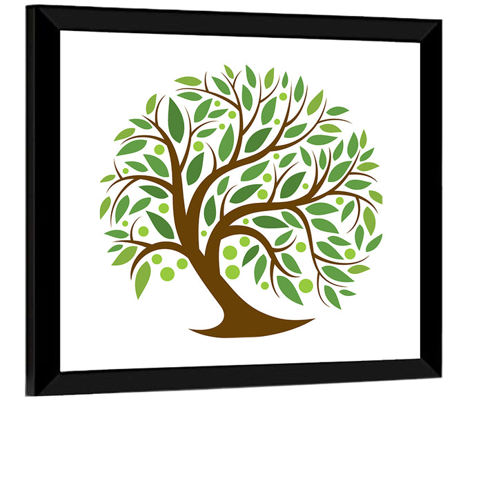 Minimalist Tree of Life Wall Art as a framed print