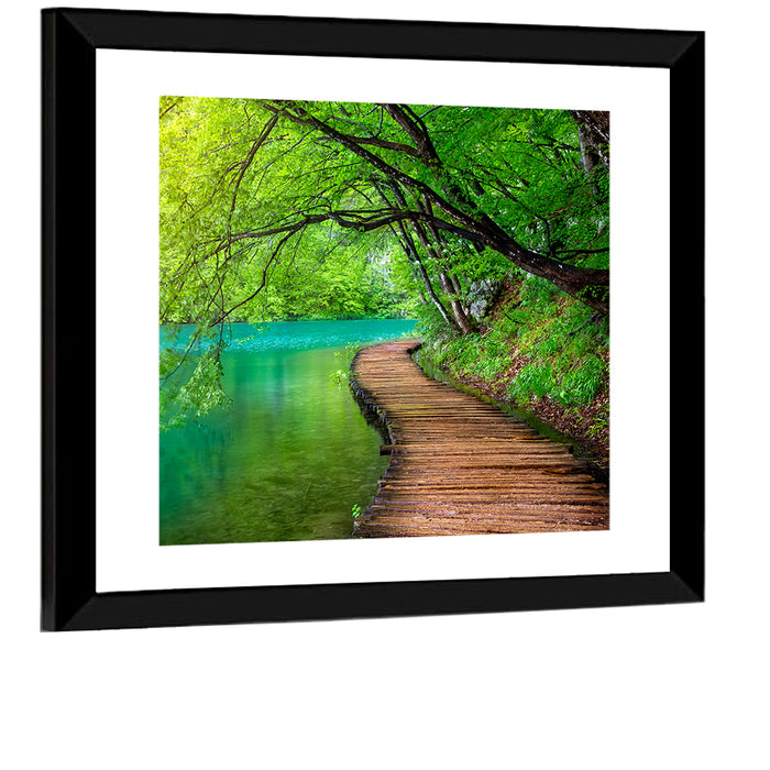 Plitvice Lakes Boardwalk Wall Art as a framed print