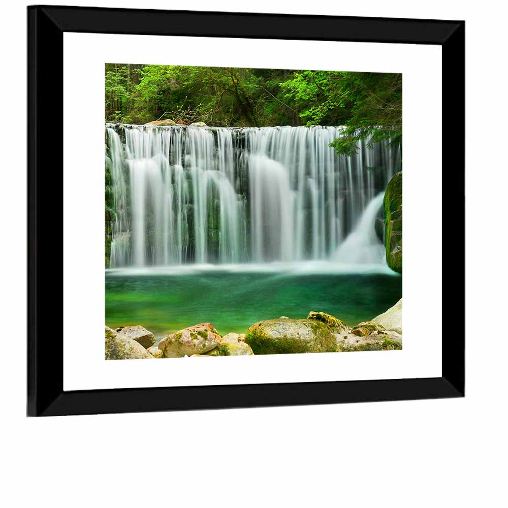 Lake Emerald Waterfall Wall Art