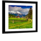 Alpine Meadow Cabin, Swiss Alps Wall Art
