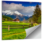 Alpine Meadow Cabin, Swiss Alps Wall Art