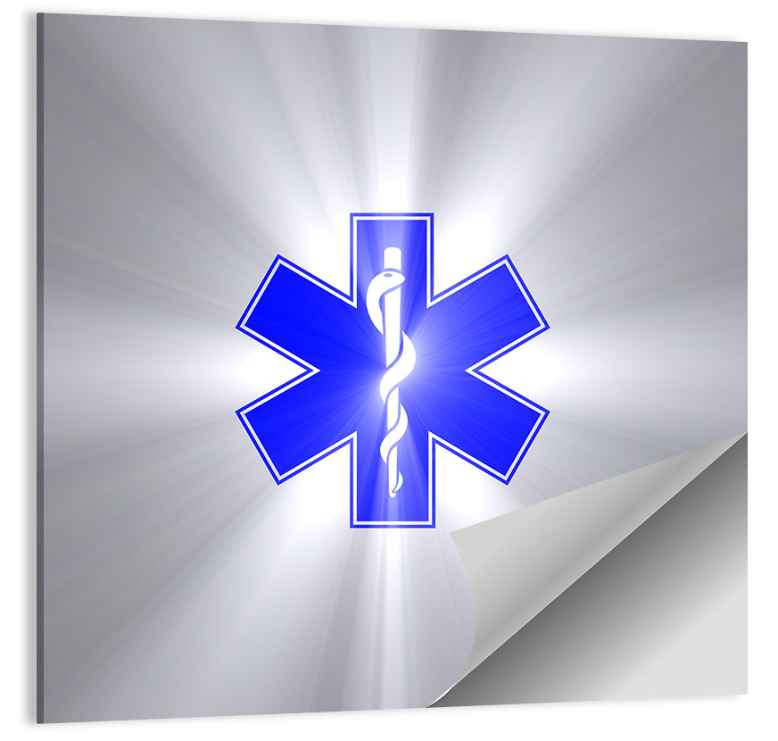 Star of Life with Rod of Asclepius Wall Art