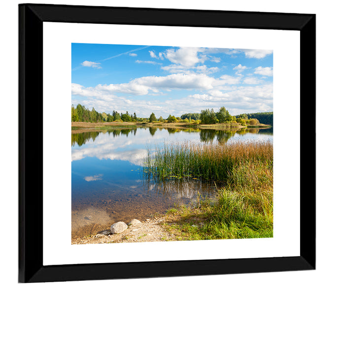 Paunkula Lake Reflections Wall Art as a framed print