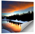 Golden Sunset Over Snowy River Wall Art