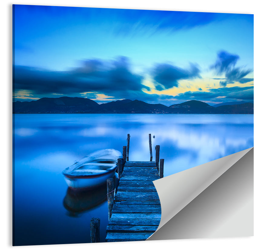 Boat and Wooden Pier Wall Art