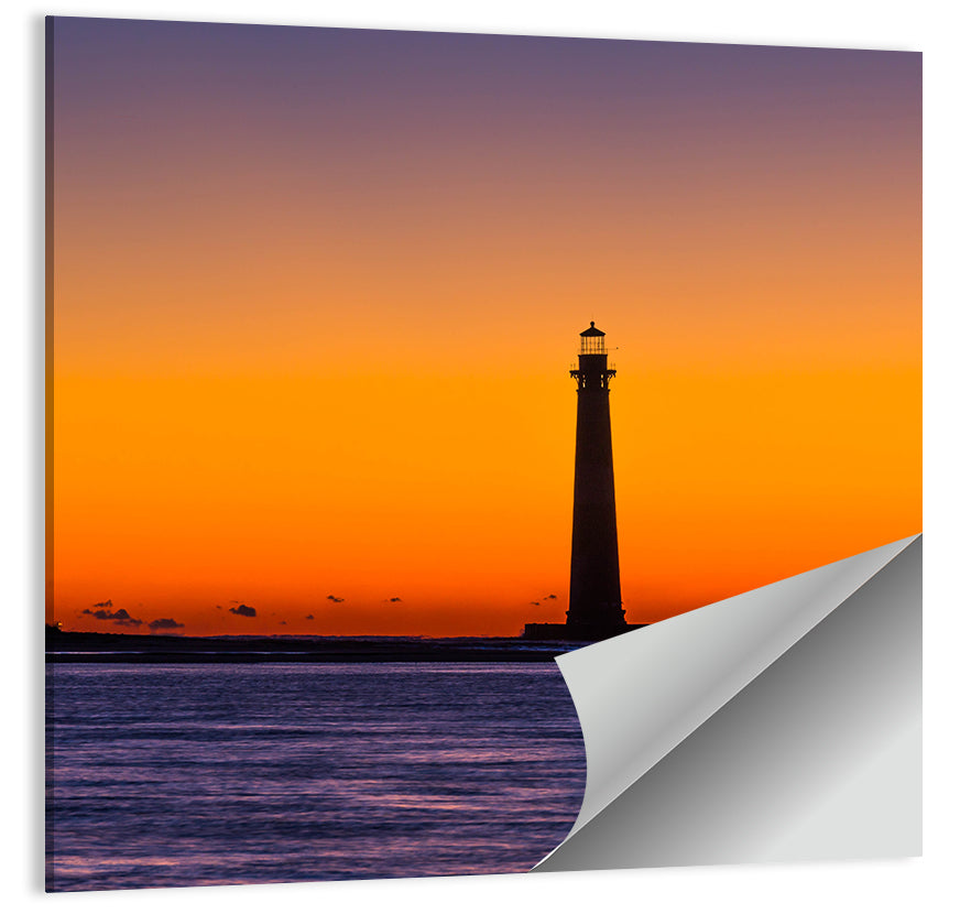 Minimalist Lighthouse Silhouette at Twilight Wall Art