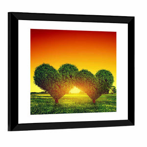 Love Trees Sunset Wall Art