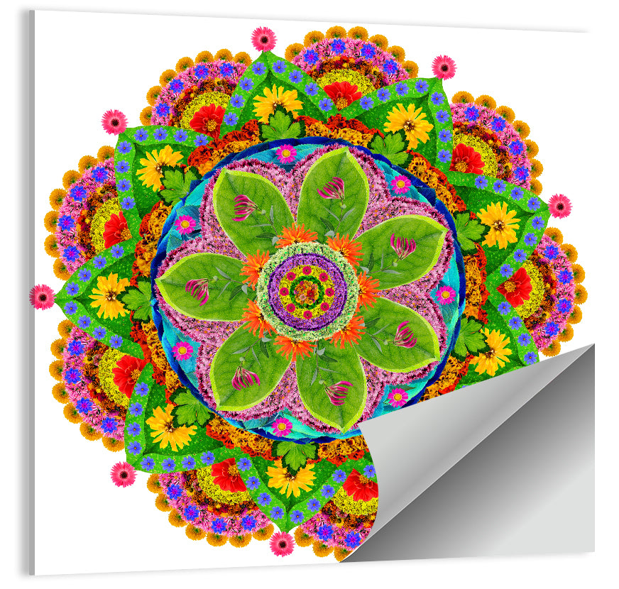 Vibrant Floral Petal Mandala Wall Art