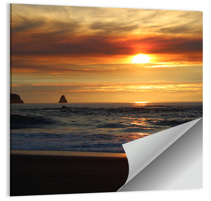 Oregon Sea Stack Sunset Wall Art as a poster print
