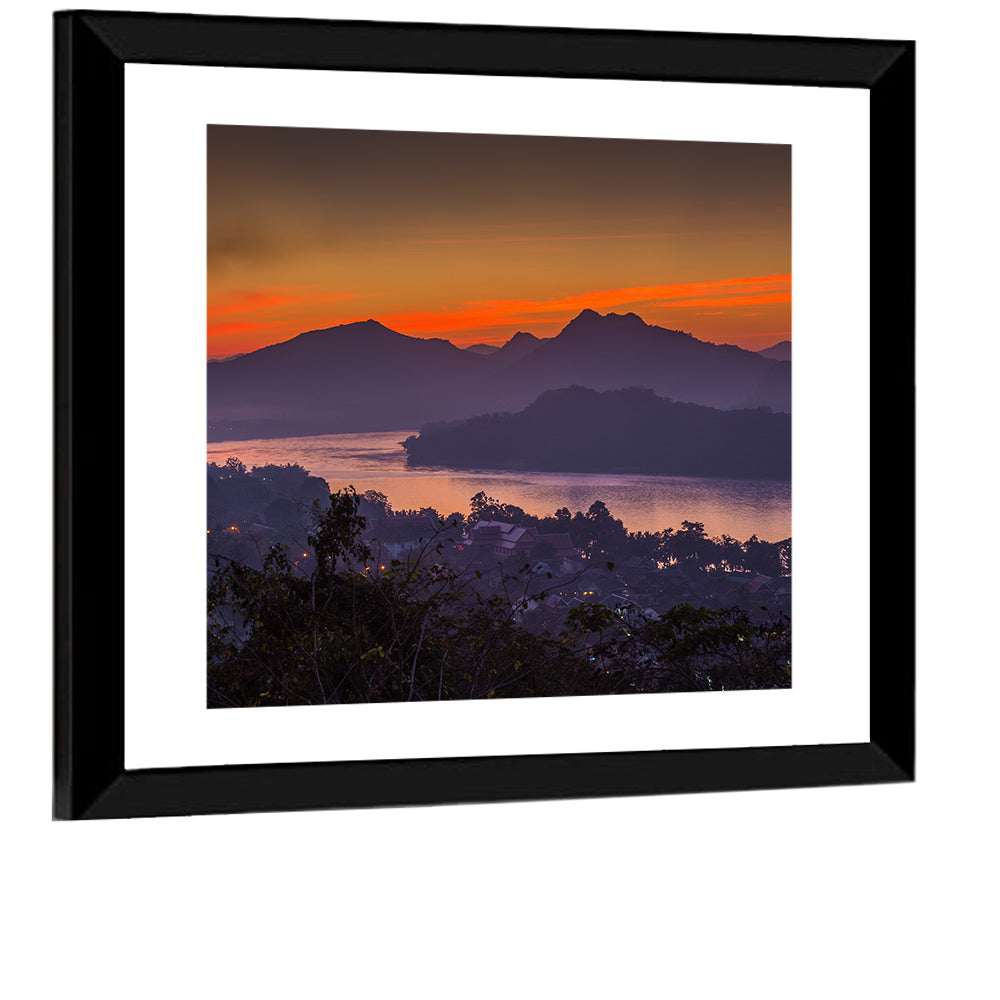 Luang Prabang Sunset Over Mekong Wall Art