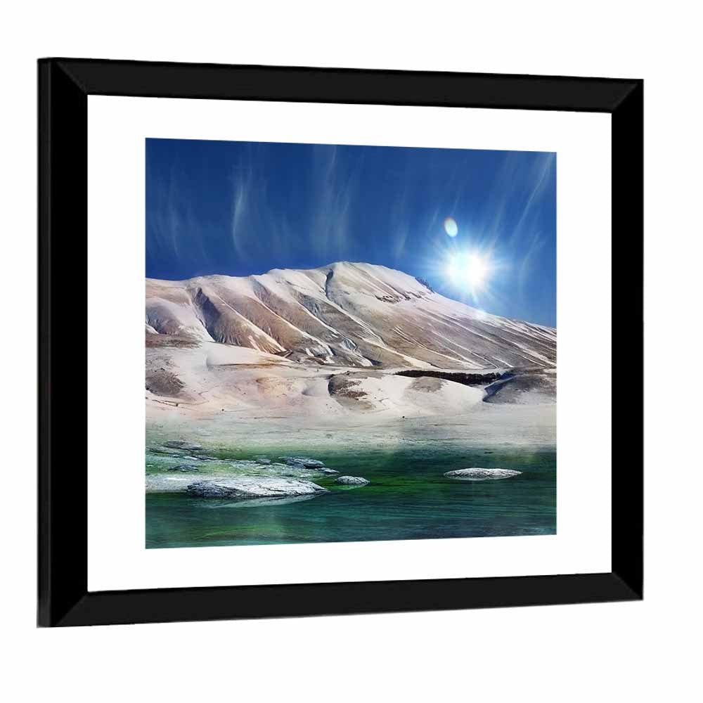 Sunburst Over Winter Mountain Wall Art