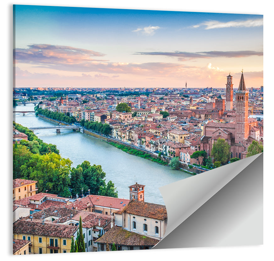Verona Riverbend at Golden Hour Wall Art
