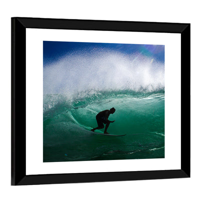 Surfer Inside Barrel Wall Art