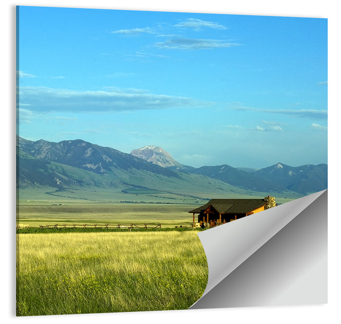 Montana Mountain Ranch Wall Art as a poster print