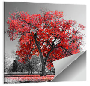 Red Winter Tree Wall Art