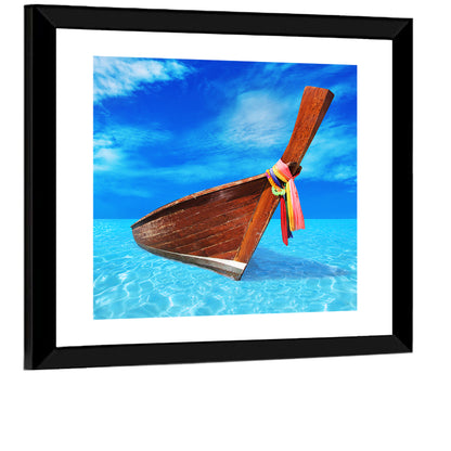 Boat & Blue Sea Wall Art