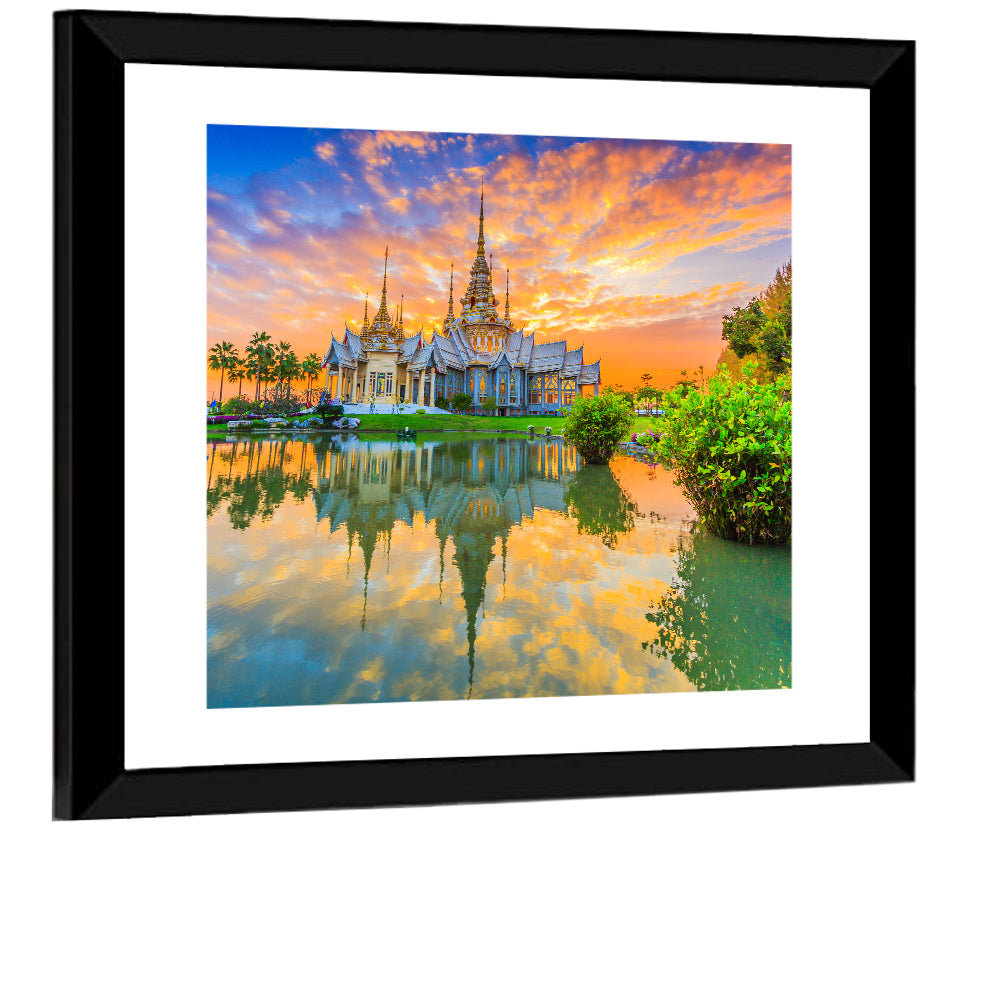 Wat Non Kum Sunset Reflection Wall Art