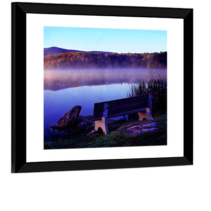 Misty Lake Sunrise Wall Art