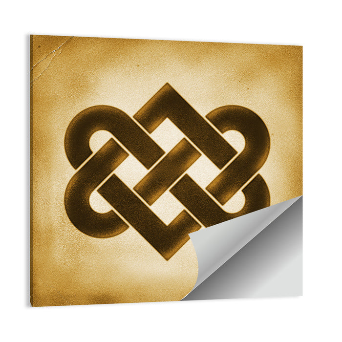 Gold Celtic Heart Knot Wall Art as a poster print