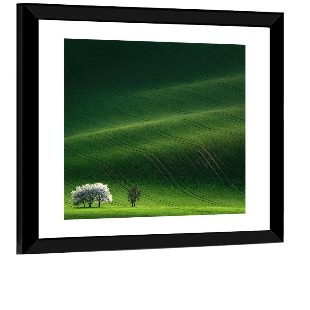 Emerald Hills with Blossoming Tree Wall Art