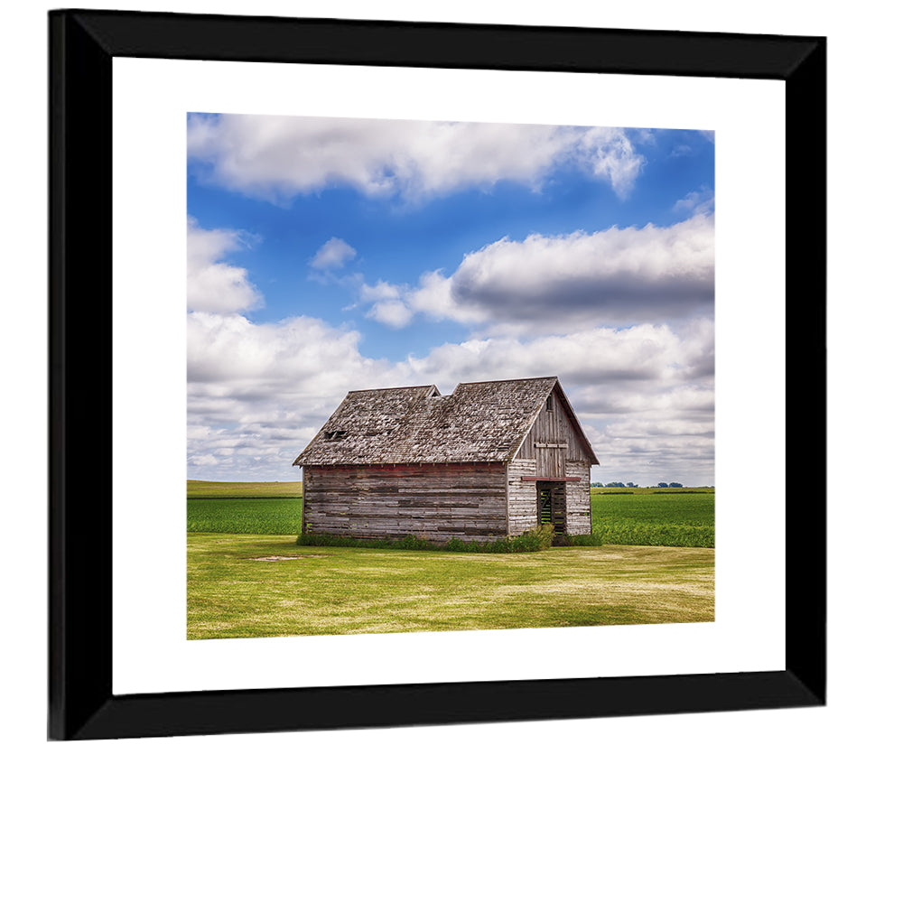 Old Farm Shed in Field Wall Art