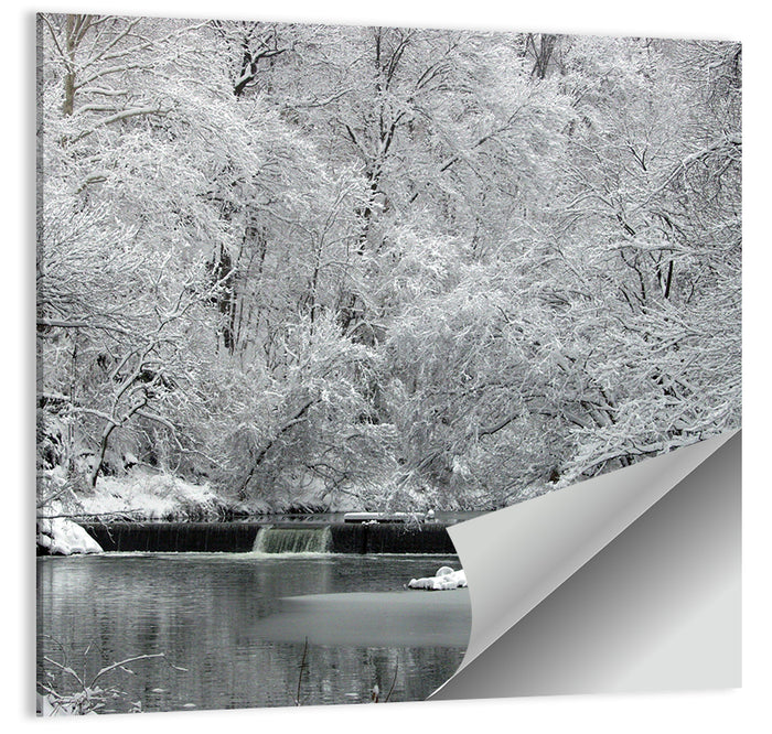 Fairmount Park Winter Spillway Wall Art as a poster print