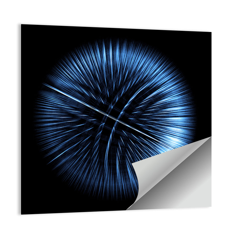 Glowing Blue Textured Sphere Wall Art