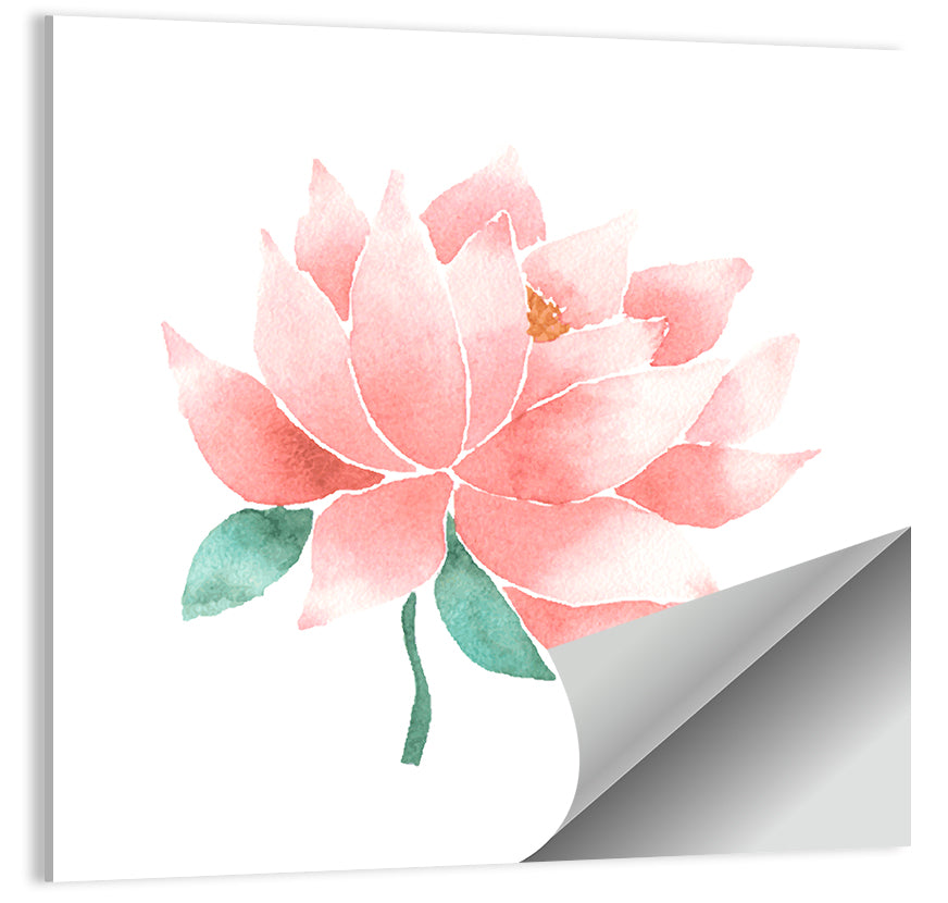 Soft Pink Lotus Watercolor Wall Art