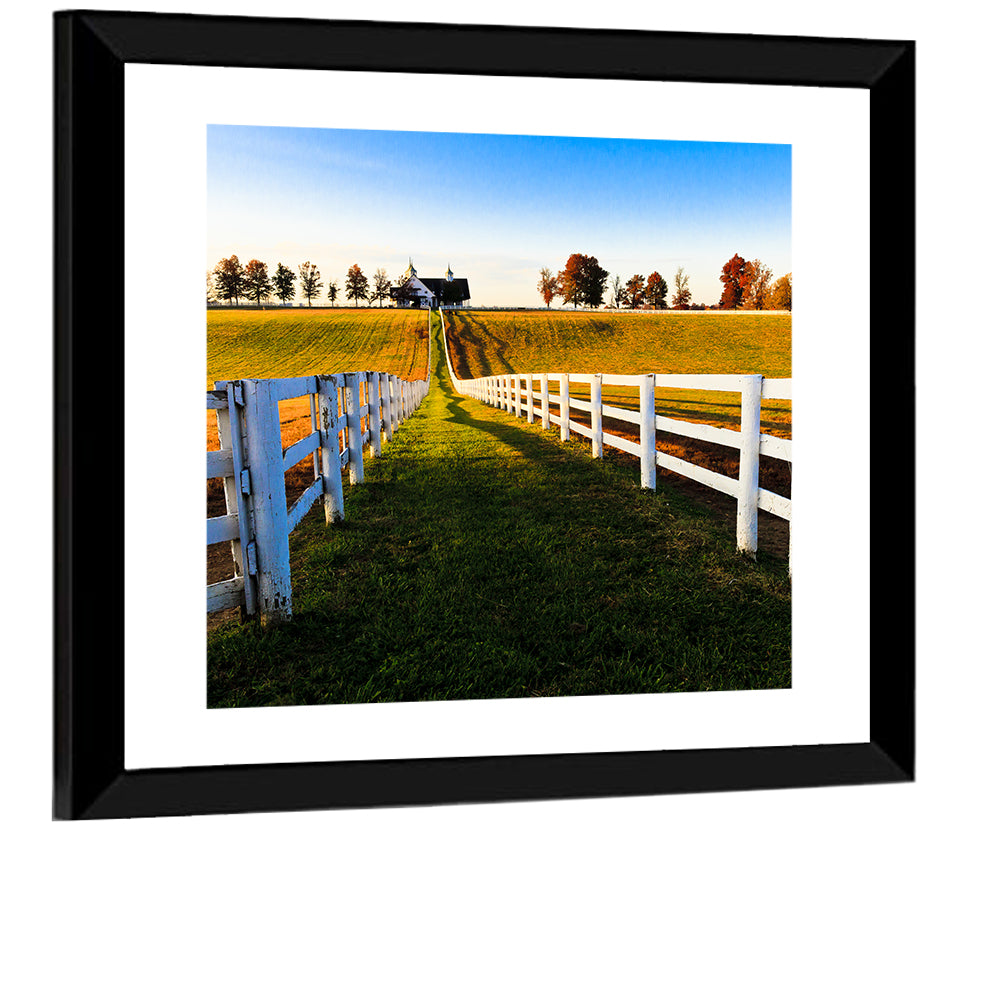 Kentucky Horse Farm at Golden Hour Wall Art