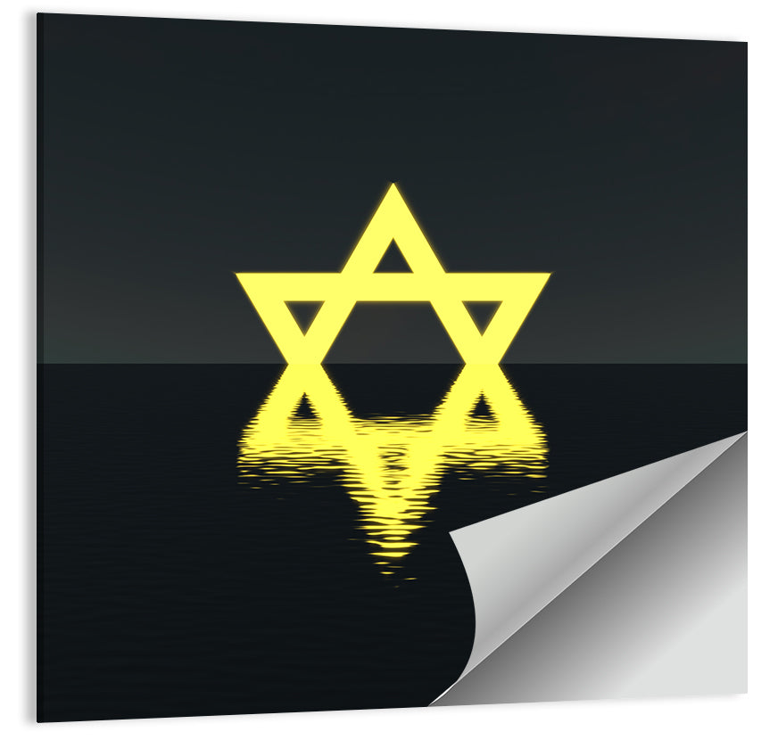 Glowing Star of David Reflection Wall Art