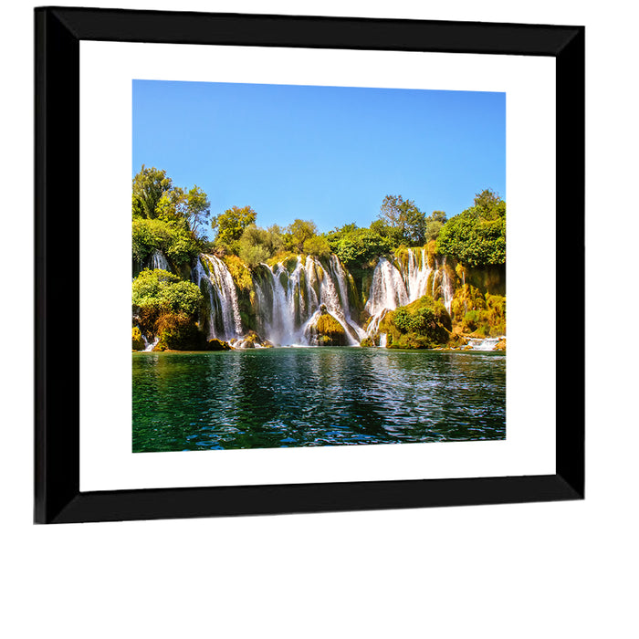 Kravice Waterfalls Wall Art as a framed print