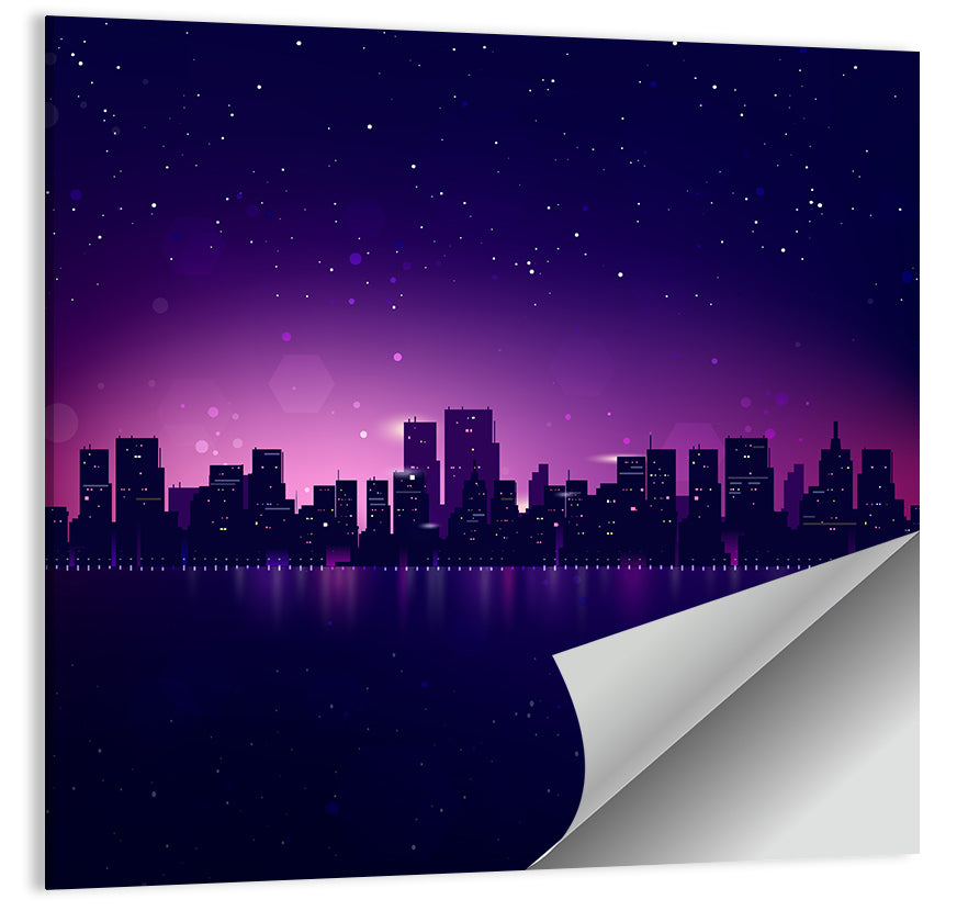 New York Night Skyline Wall Art